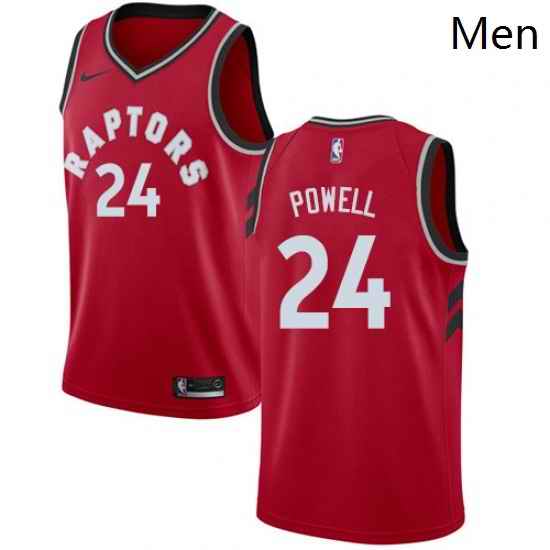 Mens Nike Toronto Raptors 24 Norman Powell Swingman Red Road NBA Jersey Icon Edition